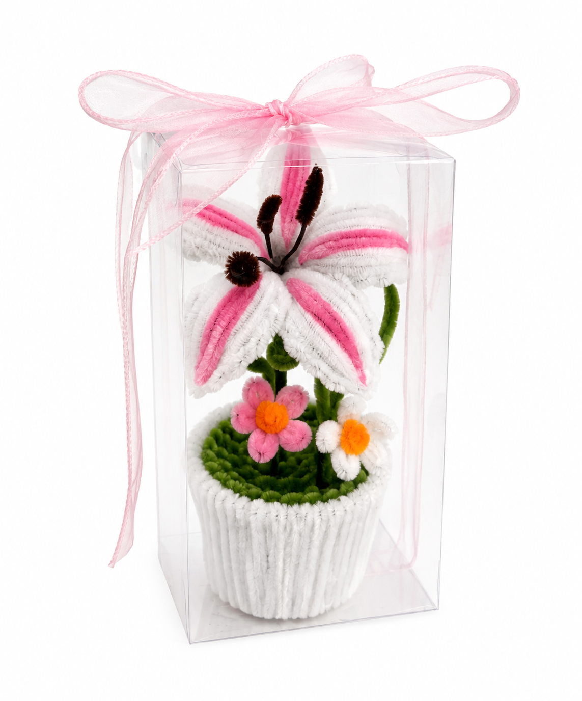 Pink & White Lily Pot