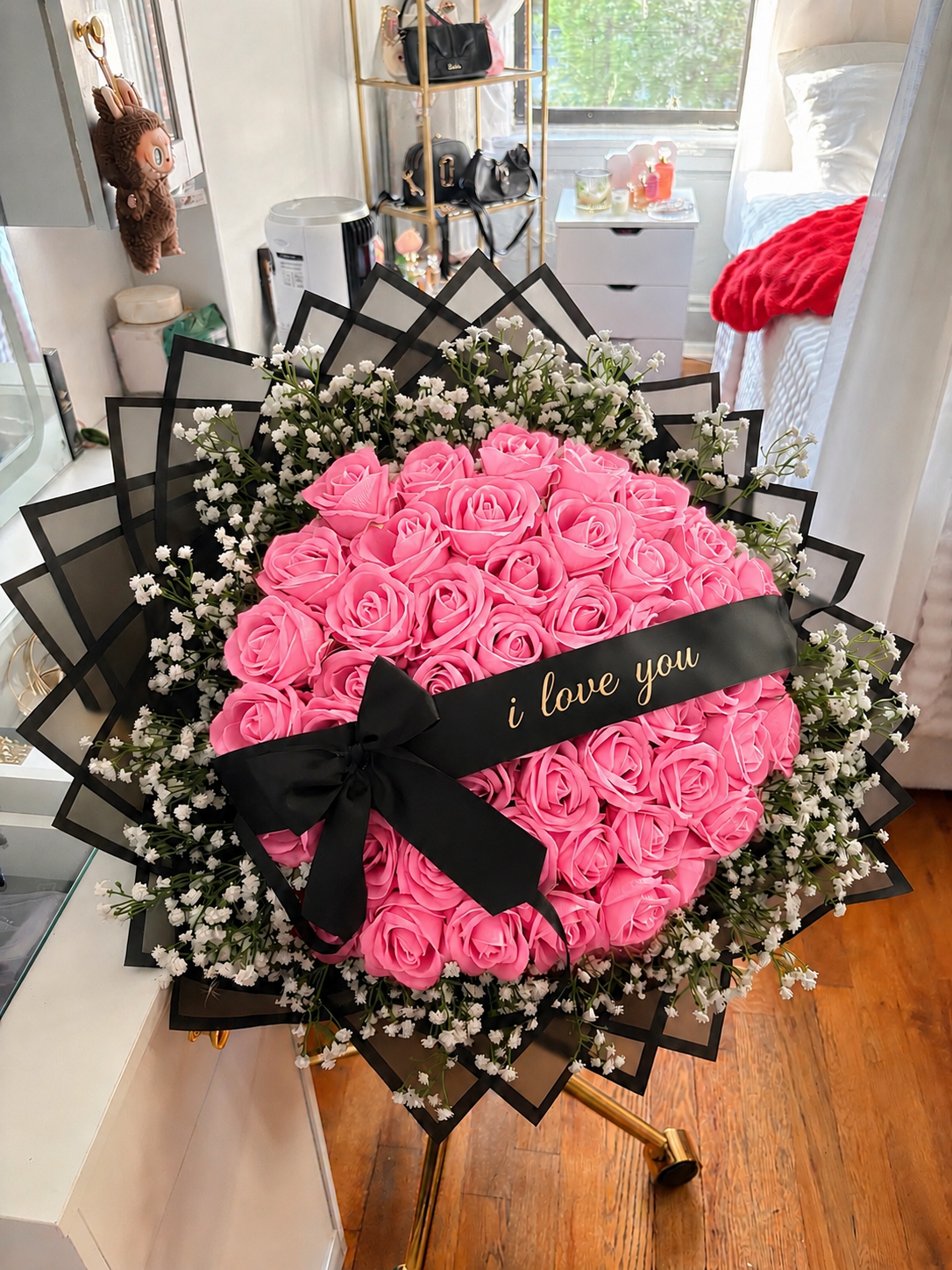 50 count pink rose 'Happy Birthday' Bouquet