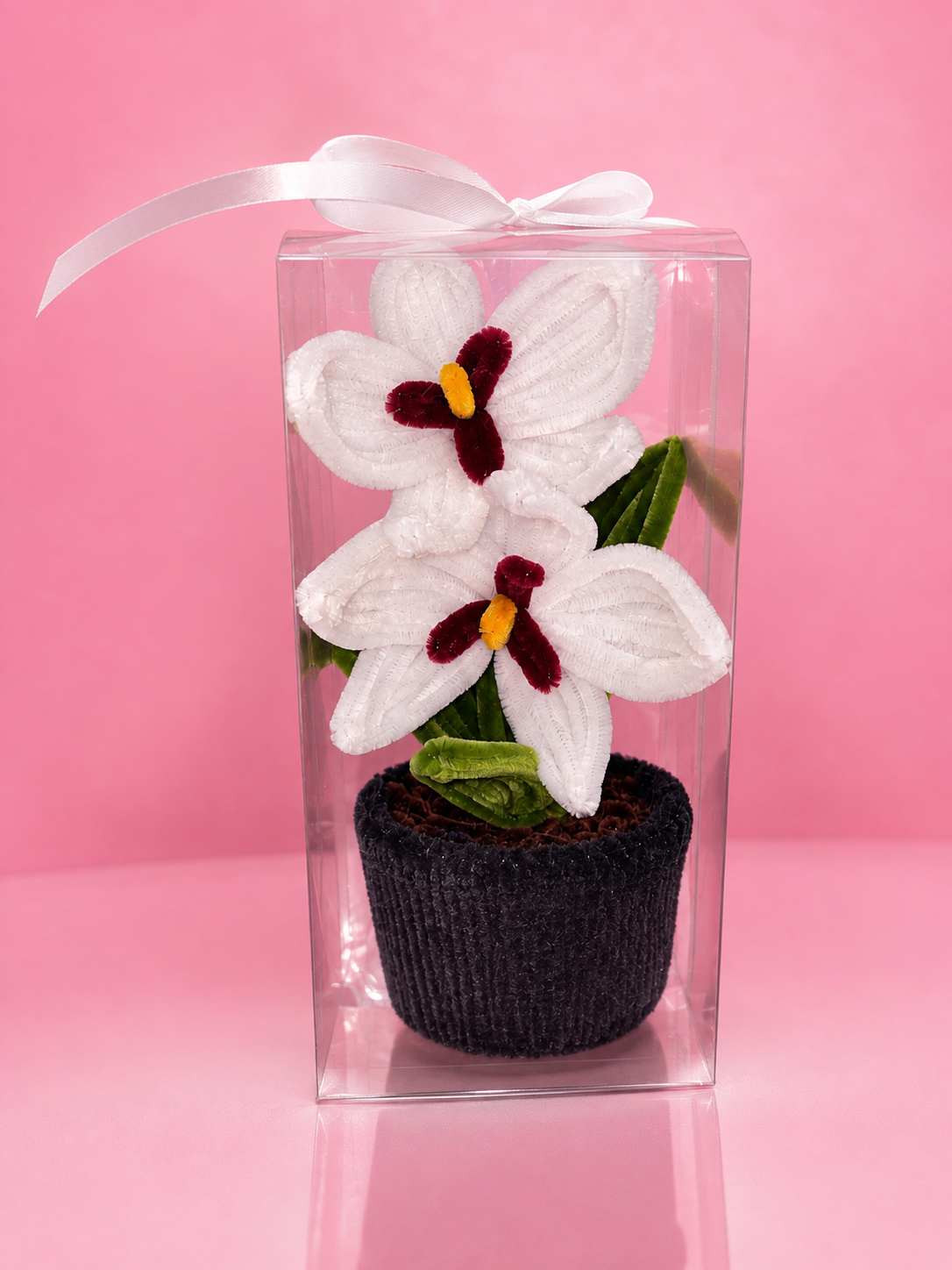White Orchid Pot