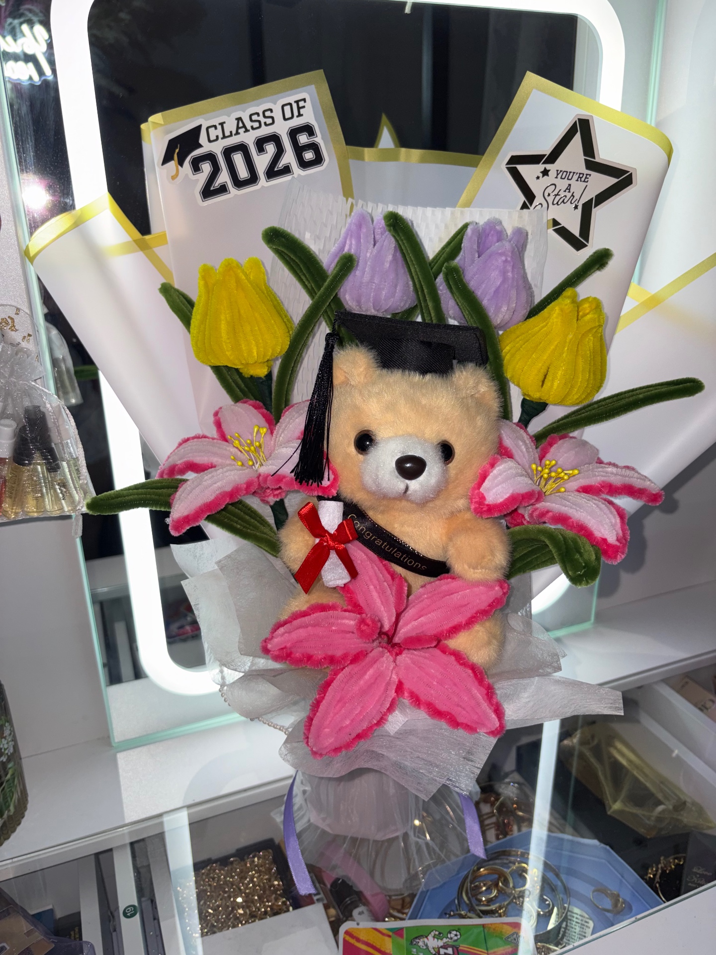 Handmade pipe cleaner flower arrangement