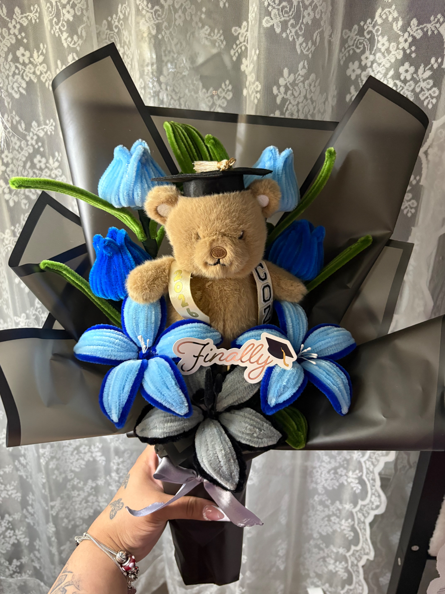 Handmade pipe cleaner flower arrangement
